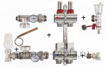Комплект для монтажа смесительной группы к теплому полу TIM (M317-4) 1" - №1