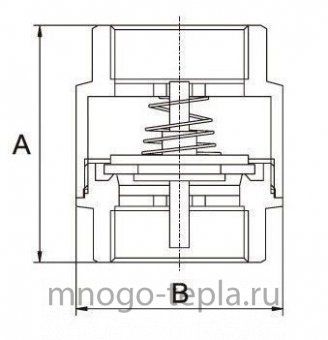 Обратный клапан 3/4" ГГ TIM JH-1011 с металлическим штоком - №1